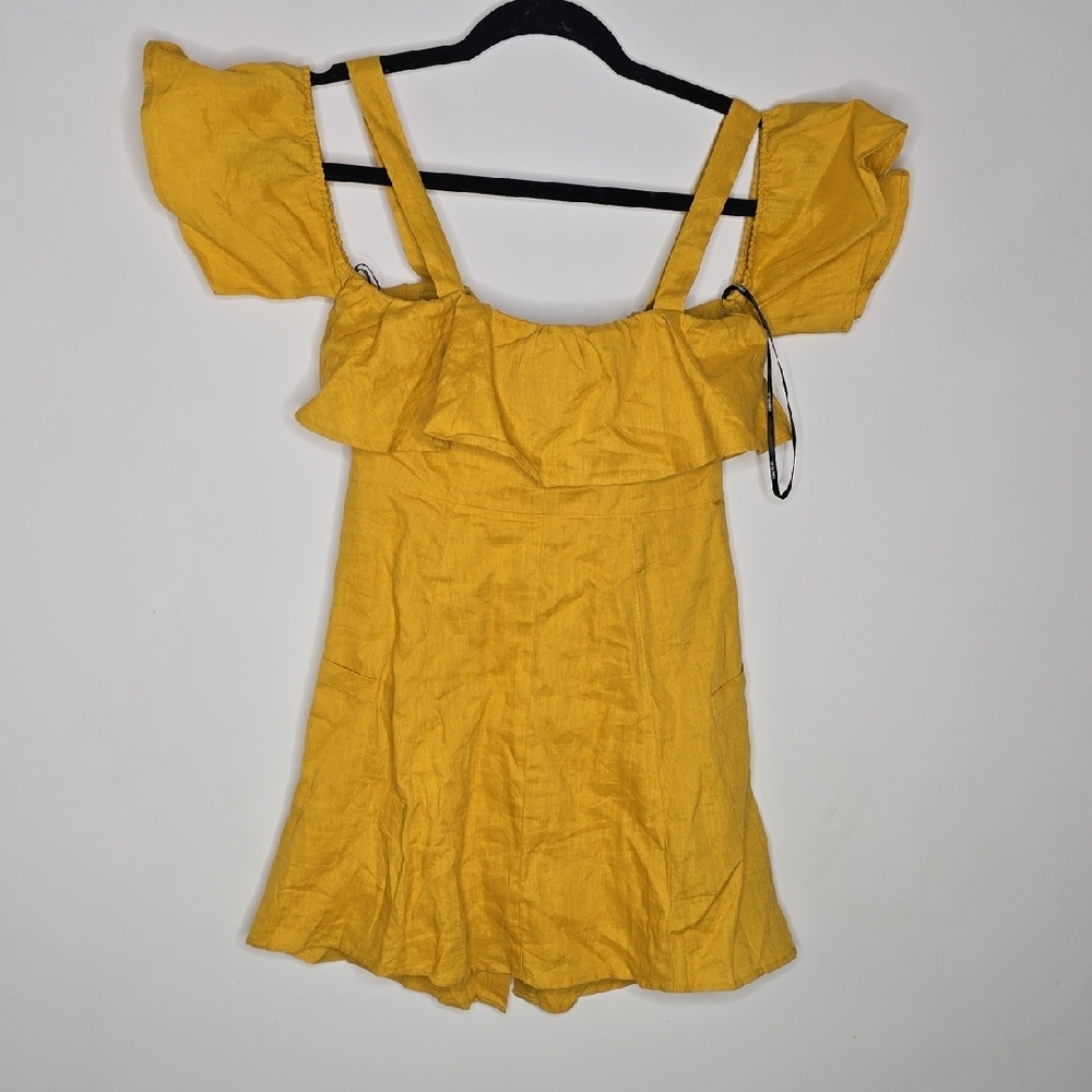 Forever 21 Yellow Ruffle Button-Front Mini Dress - Picture 8 of 8